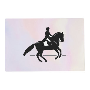 Elegant Dressage Rider on a Watercolor Background Placemat