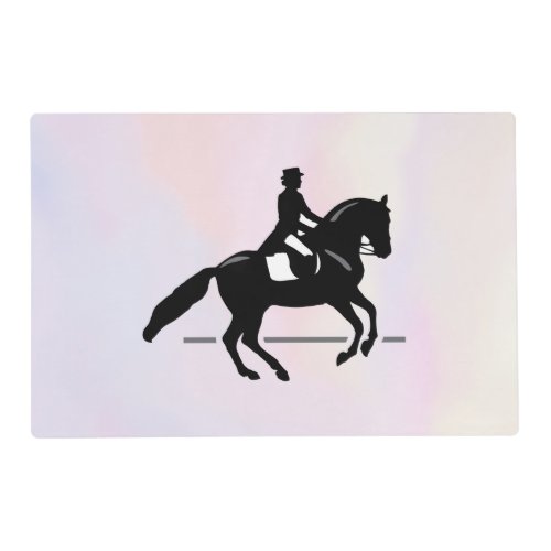 Elegant Dressage Rider on a Watercolor Background Placemat