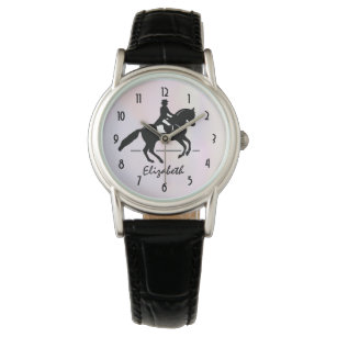 Elegant Dressage Rider on a Watercolor Background Watch
