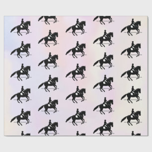 Elegant Dressage Rider on a Watercolor Background Wrapping Paper