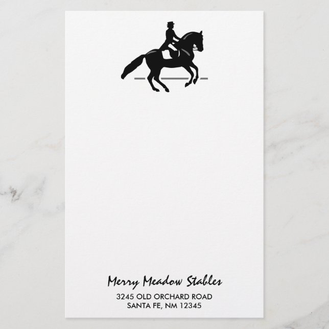 Elegant Dressage Rider Performing a Pirouette Stationery (Front)
