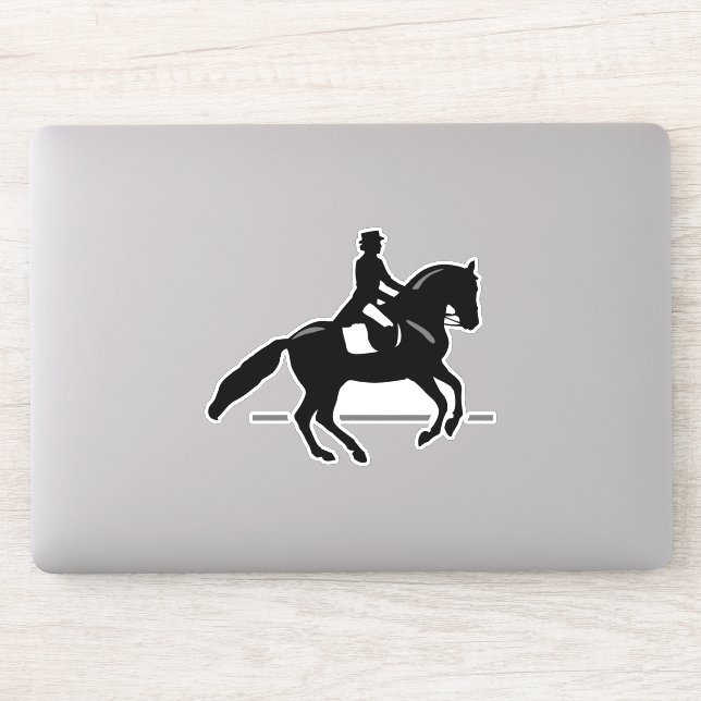 Elegant Dressage Rider Performing a Pirouette Sticker (Computer)