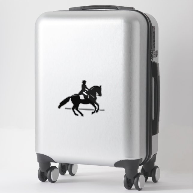 Elegant Dressage Rider Performing a Pirouette Sticker (Suitcase)