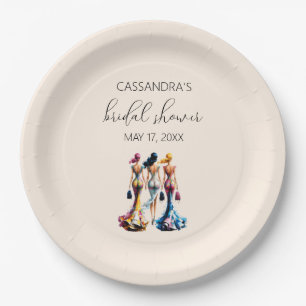 Elegant Dressing Girls Bridal Shower Paper Plates