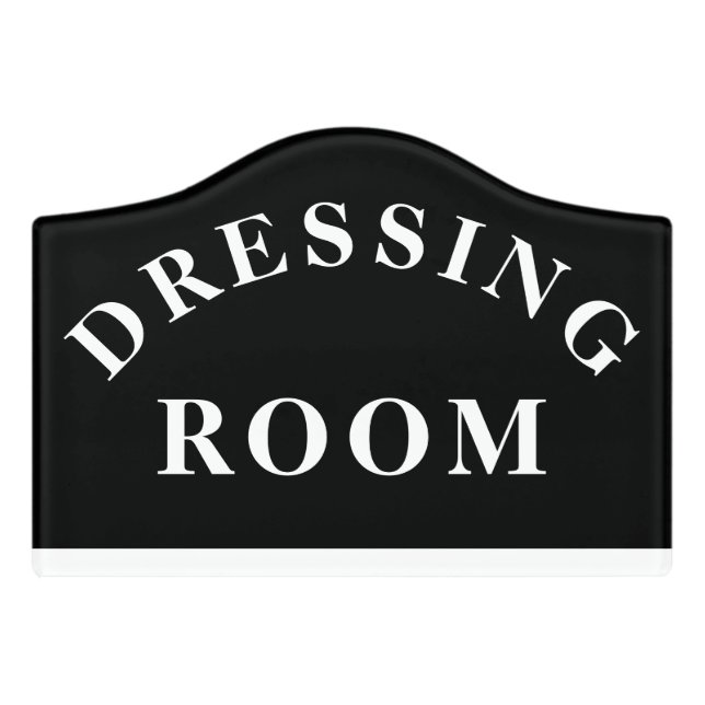 Elegant Dressing Room Personalized Door Sign (Small Crest Front)