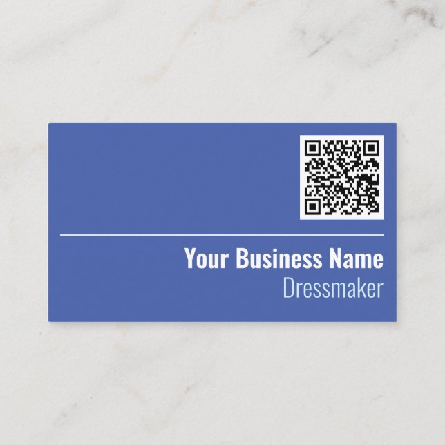 Elegant Dressmaker Seamstress QR Code Business Car Card (Back)