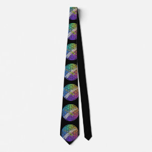 Elegant drgaonfly flower of life neck tie
