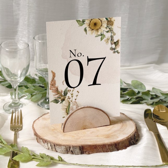 Elegant Dried Floral Wreath Wedding Table Numbers (Creator Uploaded)