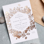 Elegant Dried Wildflower Florals Wedding Real Rose Foil Invitation<br><div class="desc">Elegant Dried Wildflower Florals Wedding Real Rose Foil Invitation. This will be part of suite.</div>
