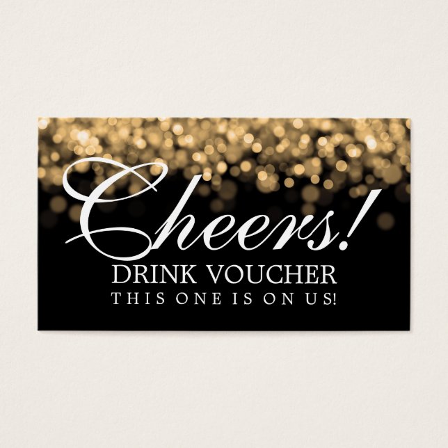 Elegant Drink Voucher Gold Lights (Front)