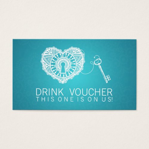 Elegant Drink Voucher Key To My Heart Turquoise