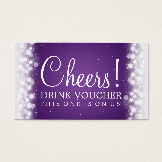 Elegant Drink Voucher Magic Sparkle Purple (Front)
