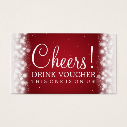 Elegant Drink Voucher Magic Sparkle Red Business Cards