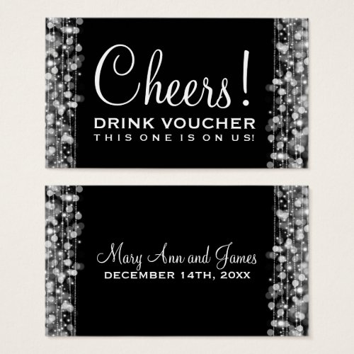 Elegant Drink Voucher Party Sparkles Silver