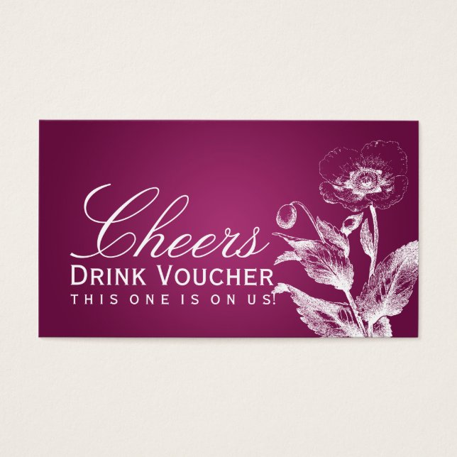 Elegant Drink Voucher Poppy Pink Berry (Front)