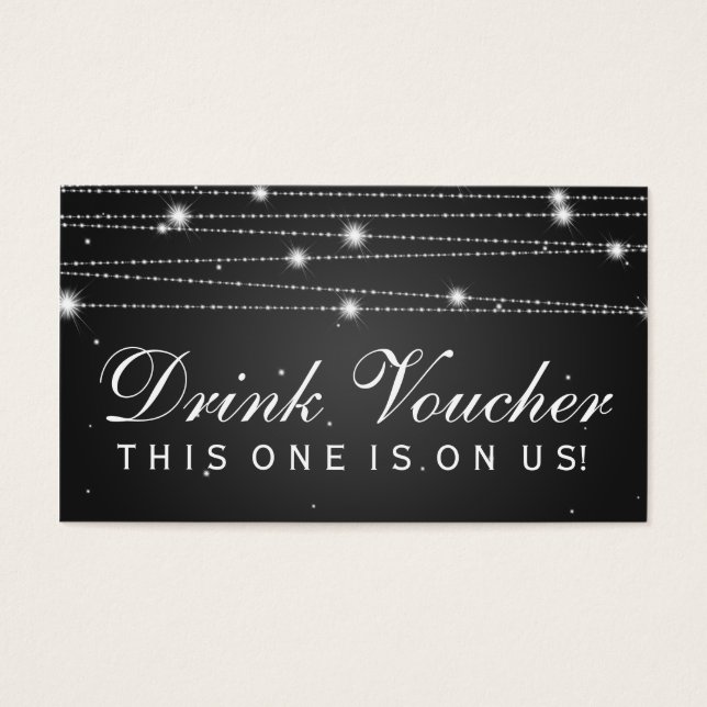 Elegant Drink Voucher Sparkling Lines Black (Front)