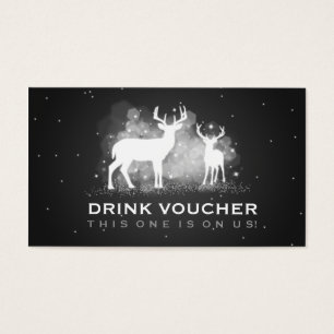 Elegant Drink Voucher Winter Deer Sparkle Black