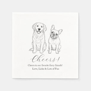 Elegant Drinks On Us Photo Pet Wedding Napkins