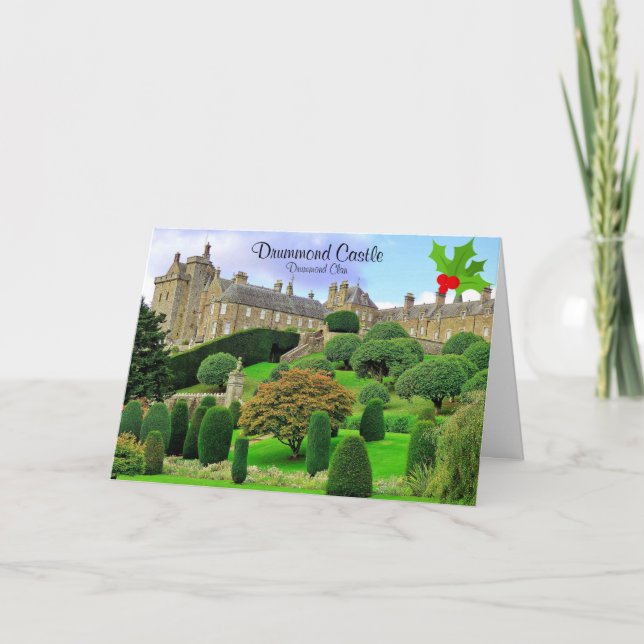 Elegant Drummond Clan's Castle Gardens Christmas H Card (Front)