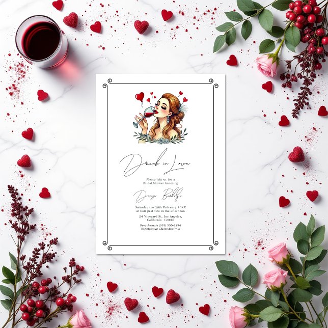 Elegant Drunk in Love Bridal Shower Invitation (Elegant Drunk in Love Bridal Shower Invitation)