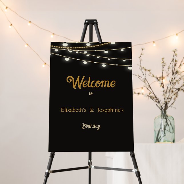 Elegant Dual Birthday Soiree Foam Board (In Situ (Stand))