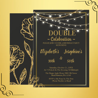 Elegant Dual Birthday Soiree Invitation