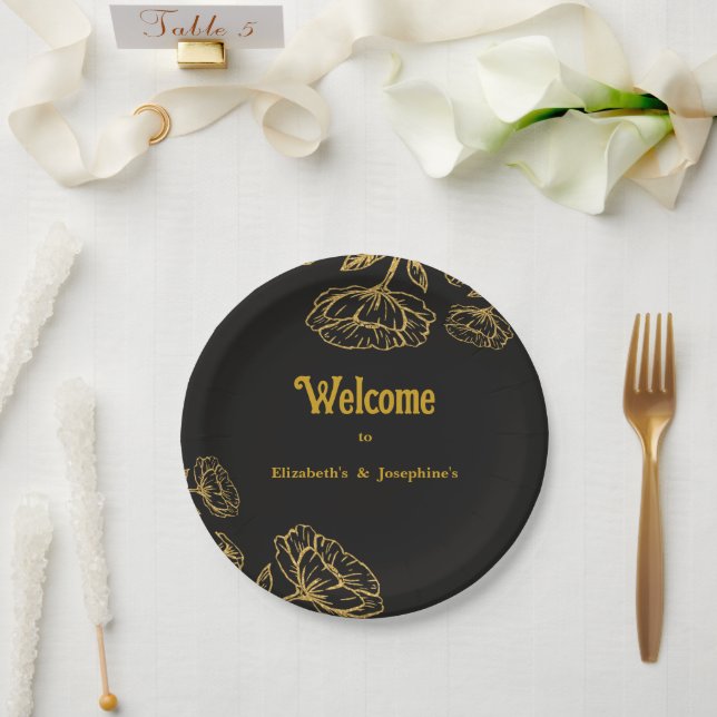 Elegant Dual Birthday Soiree  Paper Plates (Wedding)