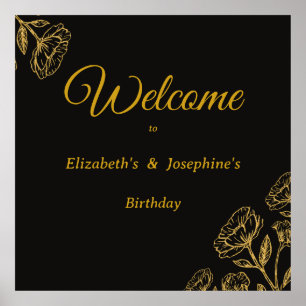 Elegant Dual Birthday Soiree  Poster