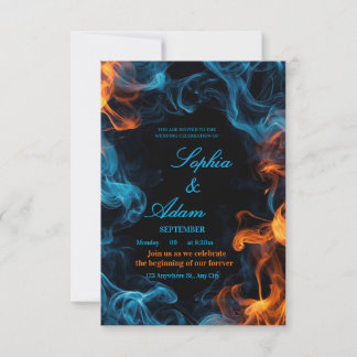 Elegant Dual Flame Wedding Invitation