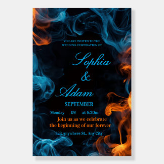 Elegant Dual Flame Wedding Invitation Foam Board
