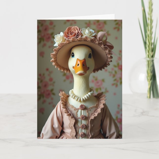 Elegant Duck Friend Portrait Card (Front)
