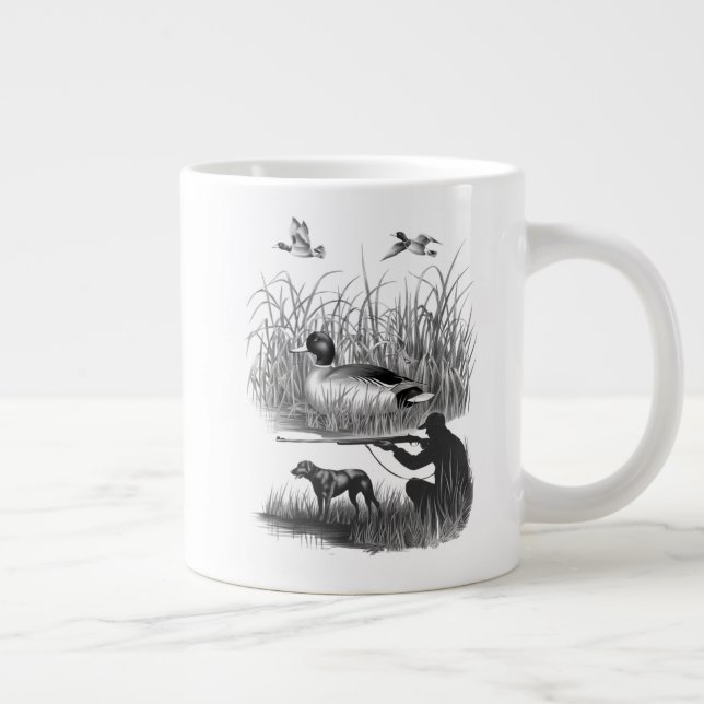Elegant Duck Hunter Scene Graphic - Nature and Wil Giant Coffee Mug (Right)
