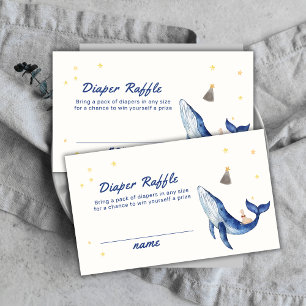 Elegant Duck Stars Whale Diaper Raffle Baby Shower Enclosure Card