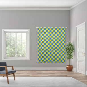 Elegant Duo Blue & Yellow Buffalo Plaid Sheer Curtains
