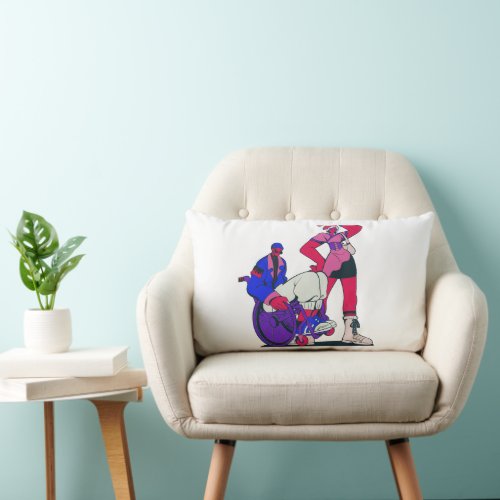 Elegant Duo Moonade with Young People in Poses Lumbar Pillow