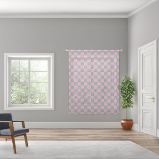 Elegant Duo Pink & Gray Buffalo Plaid Sheer Curtains