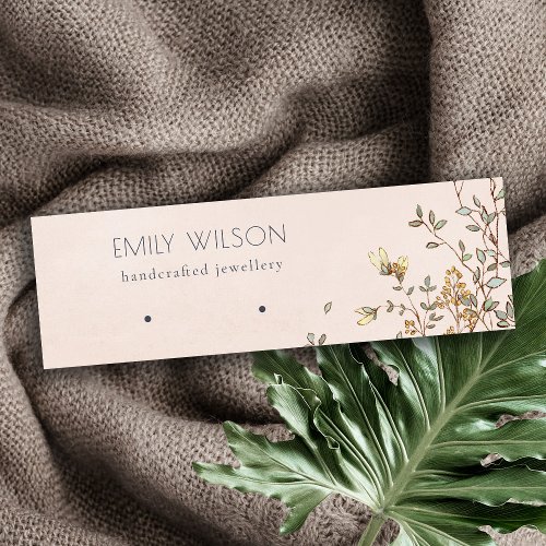 Elegant Dusky Floral Blush Stud Earring Display Mini Business Card