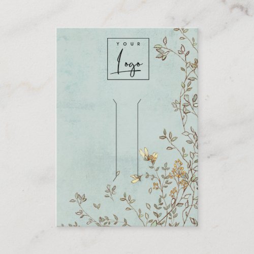 Elegant Dusky Floral Vine Aqua Hair Clip Display Business Card