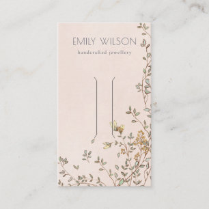 Elegant Dusky Floral Vine Blush Hair Clip Display Business Card