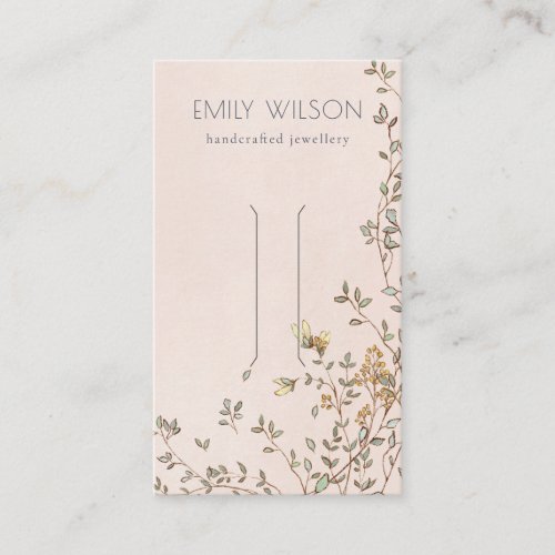 Elegant Dusky Floral Vine Blush Hair Clip Display Business Card