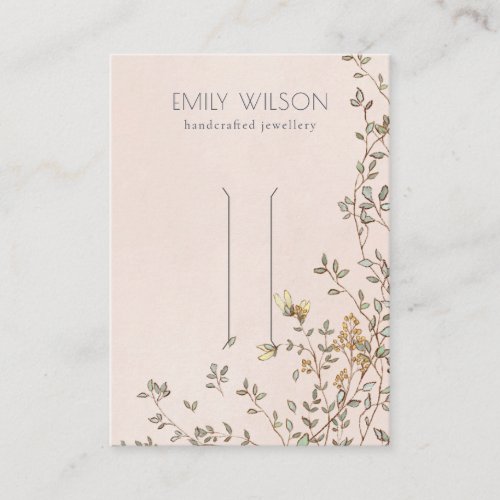 Elegant Dusky Floral Vine Blush Hair Clip Display Business Card