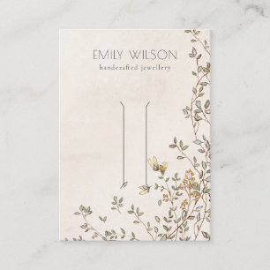 Elegant Dusky Floral Vine Ivory Hair Clip Display Business Card