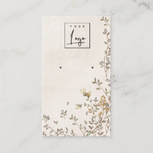 Elegant Dusky Floral Vine Logo Earring Display Business Card