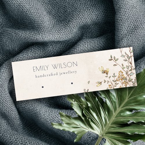 Elegant Dusky Floral Vine Stud Earring Display Mini Business Card