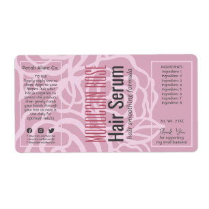 Elegant Dusky Rose Pink Dropper Bottle Labels