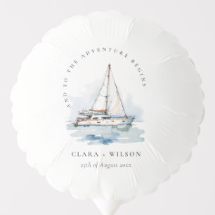 Elegant Dusky Sailboat Yacht Seascape Wedding Balloon