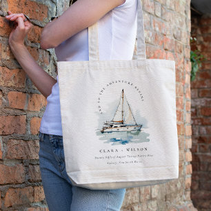 Elegant Dusky Sailboat Yacht Seascape Wedding  Tote Bag