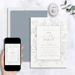 Elegant Dusty Blue 50th Birthday Floral Line Art Invitation<br><div class="desc">Introducing the Elegant Dusty Blue 50th Birthday Floral Line Art Invitation – the perfect way to make your special occasion stand out. With a striking dusty blue floral line art design that is sure to draw attention, this invitation radiates elegance from every angle. And with a modern hand lettered calligraphy...</div>