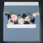 Elegant Dusty Blue and Pink Blush Floral Wedding Envelope<br><div class="desc">Elegant Watercolor Dusty Blue Pink Blush Floral Wedding Envelope</div>