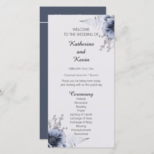Elegant Dusty Blue and White Floral Wedding 